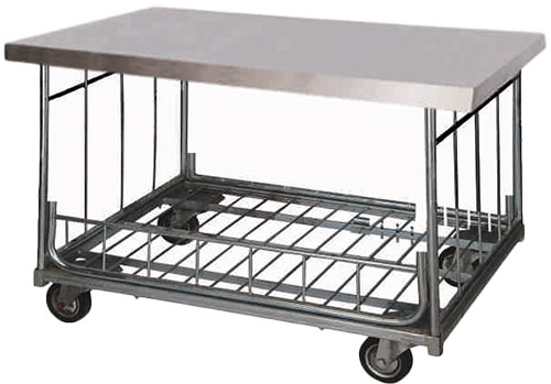 Trolleys, Tables & Laundry Scrub Station.